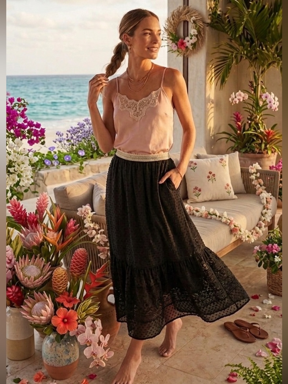 Zimmerman Swiss dot silk skirt